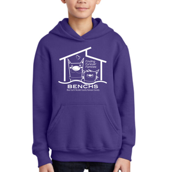 Port & Company® Youth Core Fleece Pullover Hooded Sweatshirt - Printed Logo Thumbnail